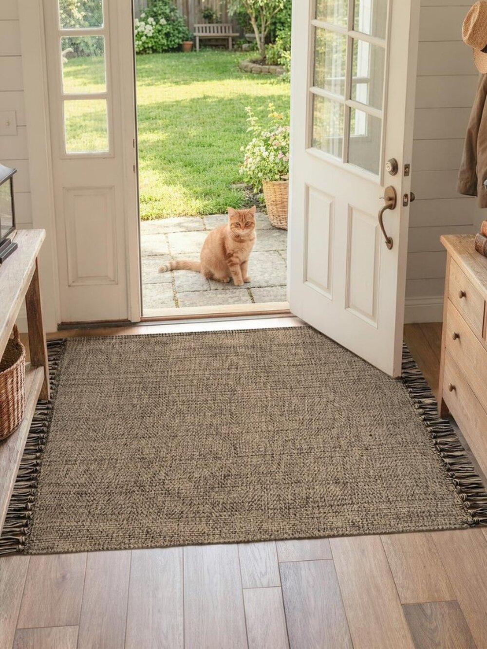 3' x 5' Indoor Entryway Rug, Boho Farmhouse Washable Kitchen Rug